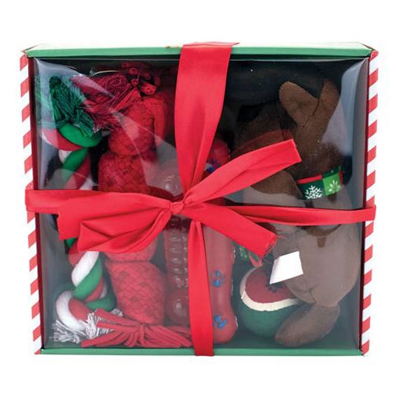 Coffret de 6 jouets de Noël pour chien