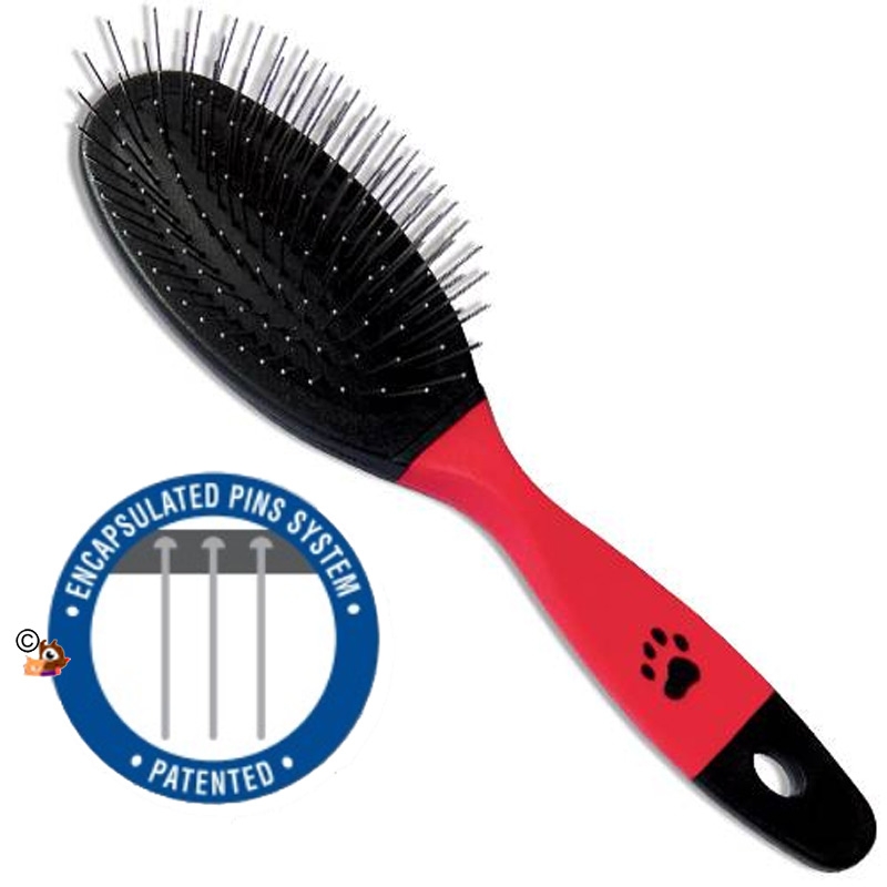 Brosse Double Face Pour Chien Rosewood - Taille S - Picots En Acier Et Poils Naturels - Pour Tous Types De Poils - Poignée Ergonomique - 7
