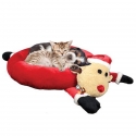 Corbeille pour chien chat renne de Noël 60x60 cm Corbeille pour chien chat renne de Noël 60x60 cm