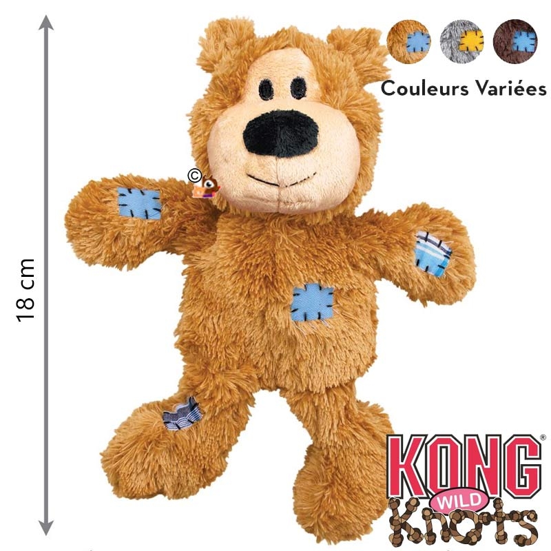 Peluche douce ours avec corde nouée pour chien KONG Knots