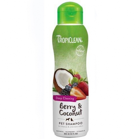 Tropiclean Fruits Rouges Noix de Coco Shampooing naturel nettoyant en profondeur *