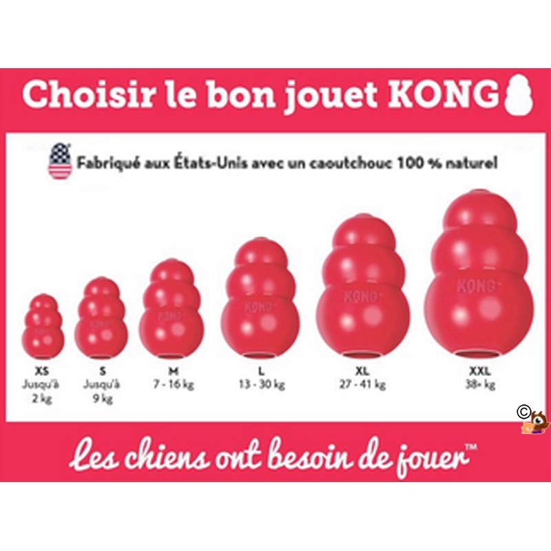 Kong Classic rouge Larg pas cher