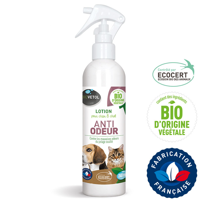 ❤️ Lotion anti-odeur Bio chien et chat Biovetol