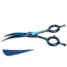Ciseaux professionel courbe Phoenix grand bleu